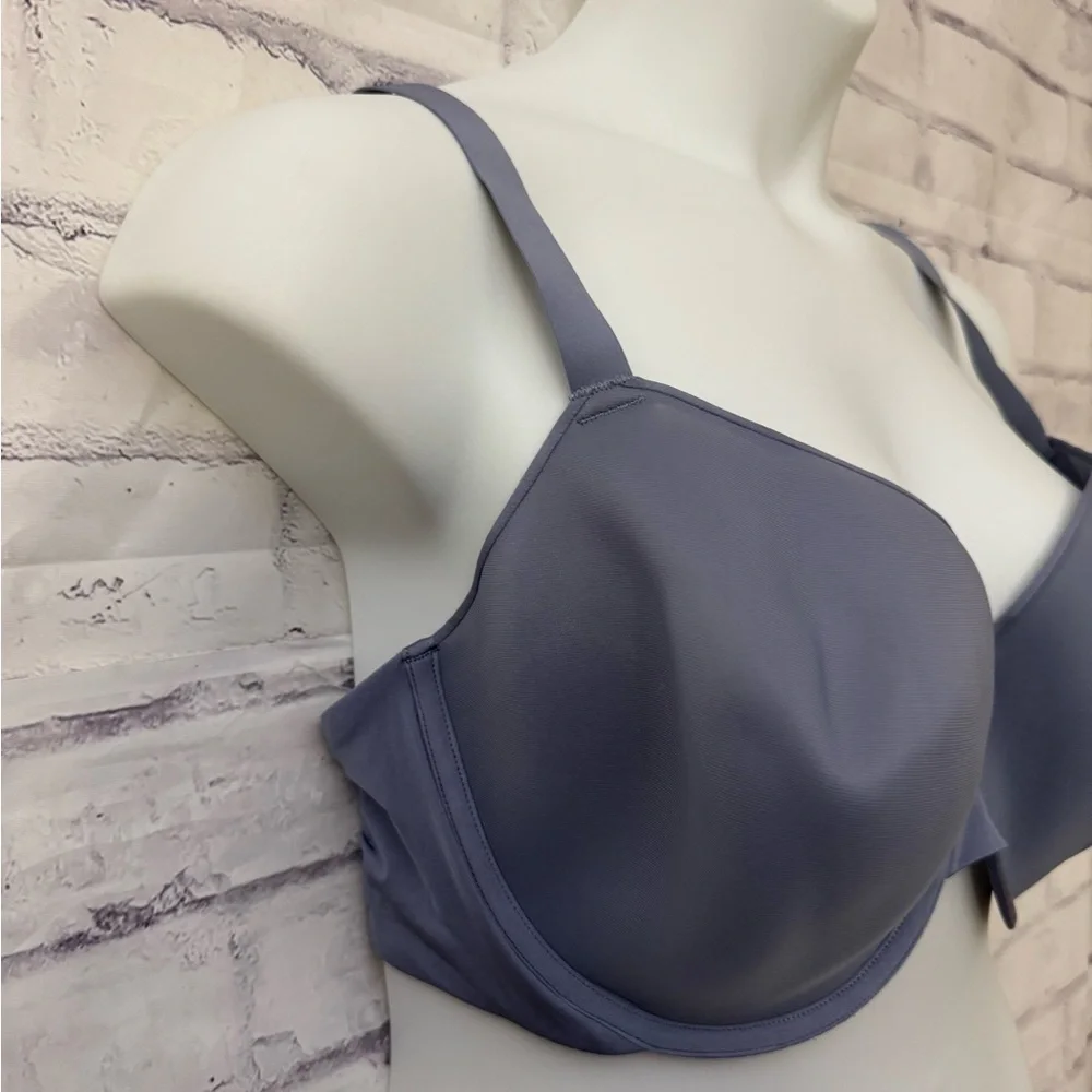 Skims‎ bra 44DD Fits Everyone T shirt bra underwire stretch blue gray 158973